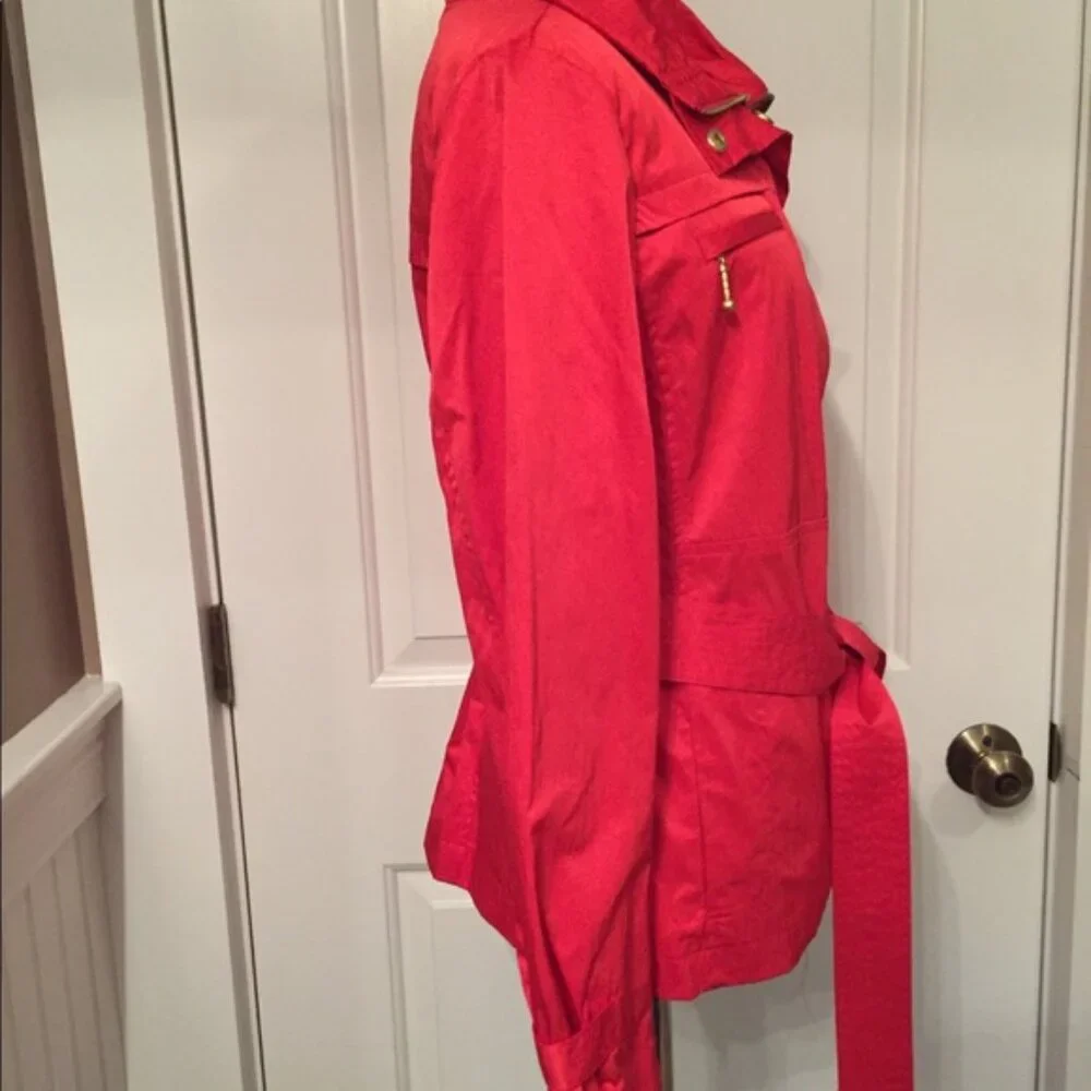 CHICO’S ZENERGY JACKET RED BELTED LIGHTWEIGHT COAT Size 0 S - Picture 4 of 8